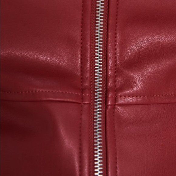 ZARA Faux Leather Red Jacket *MINT CONDITION* - Picture 8 of 8